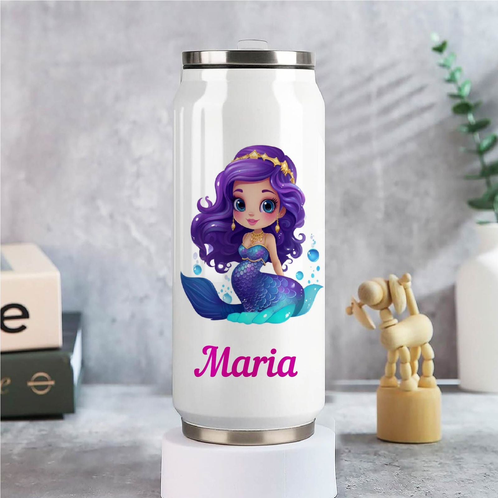 Personalised Mermaid Coke Can Sipper RETURN GIFTS PRETTY UR PARTY