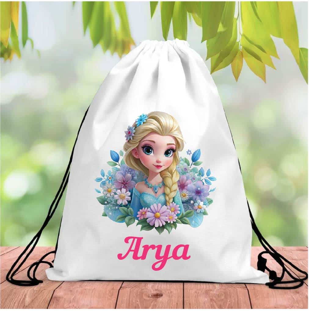 Personalised Frozen Drawstring Bag RETURN GIFTS PRETTY UR PARTY