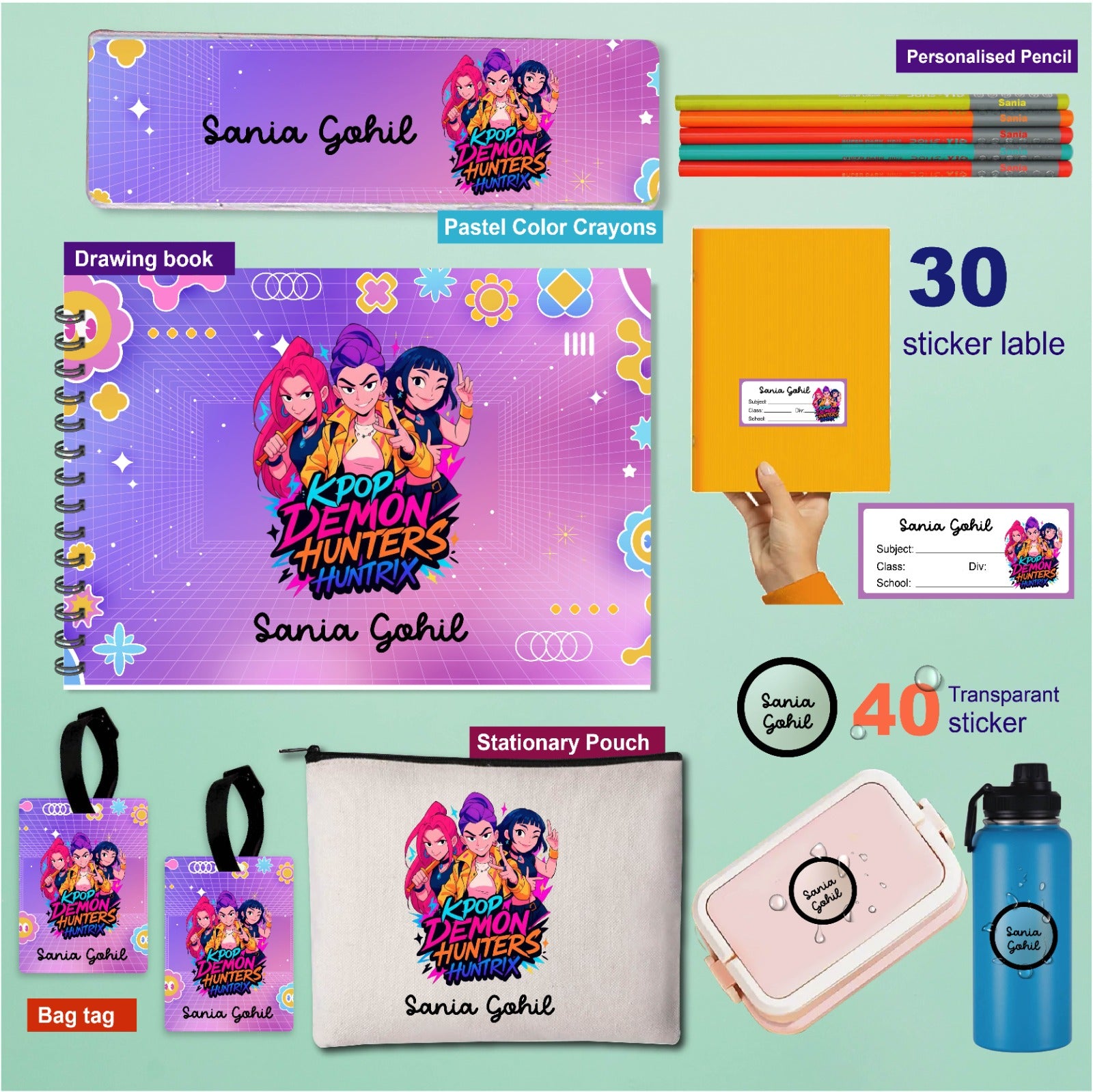Personalised Back to School Essentials Combo for girls