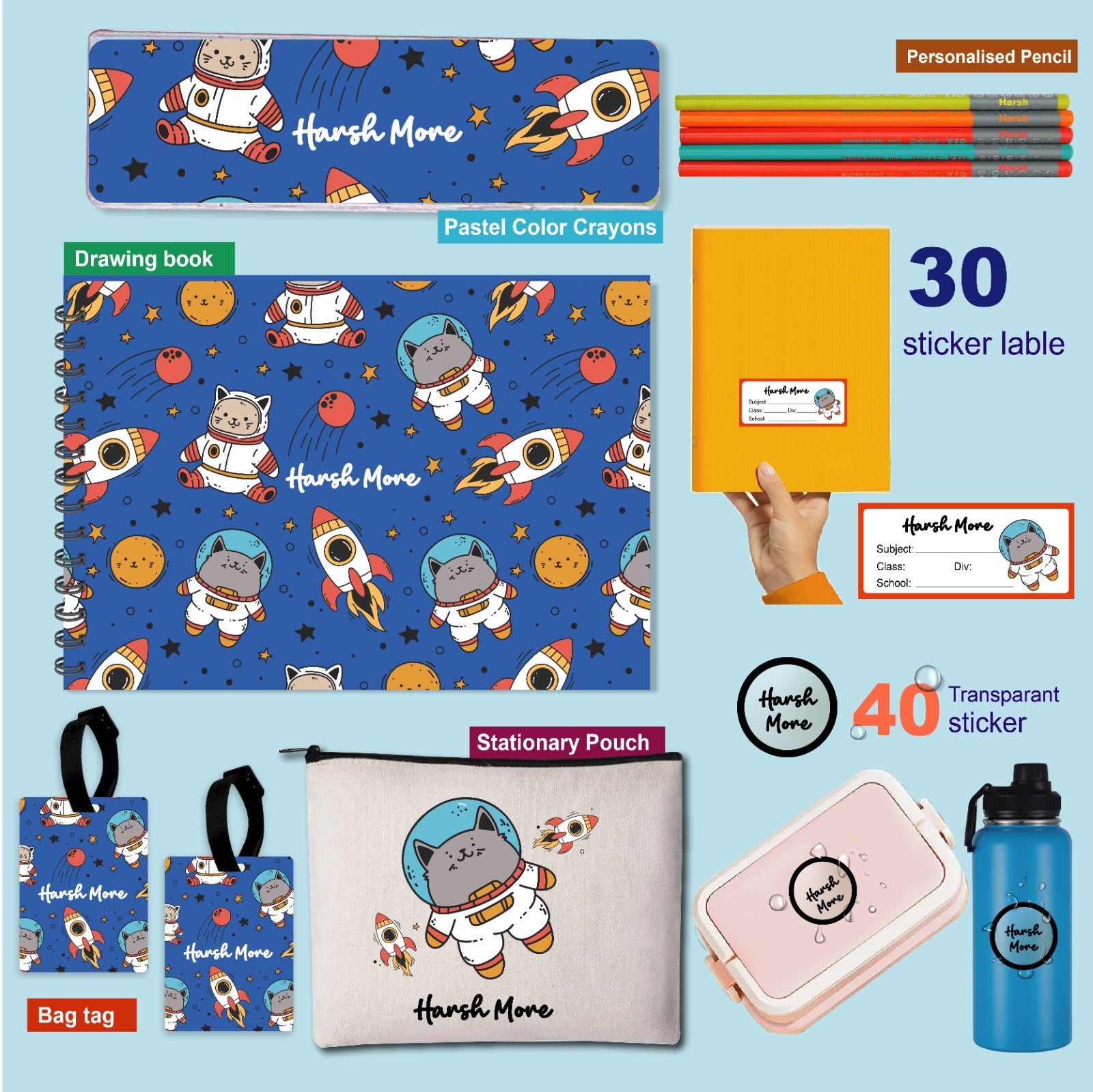 Personalised Back to School Essentials Combo for Boys