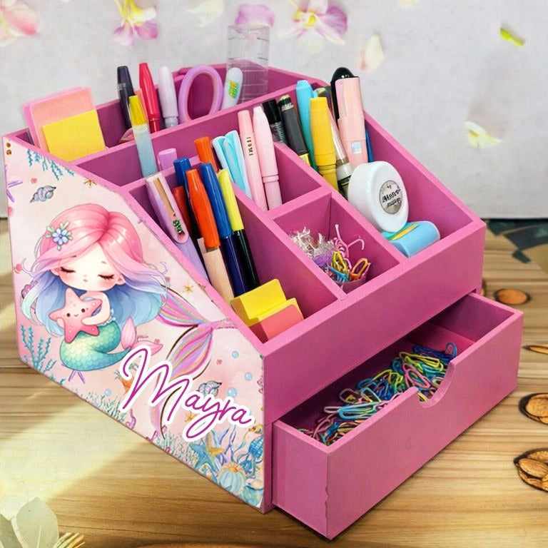 Personalised Wooden Desk Organiser