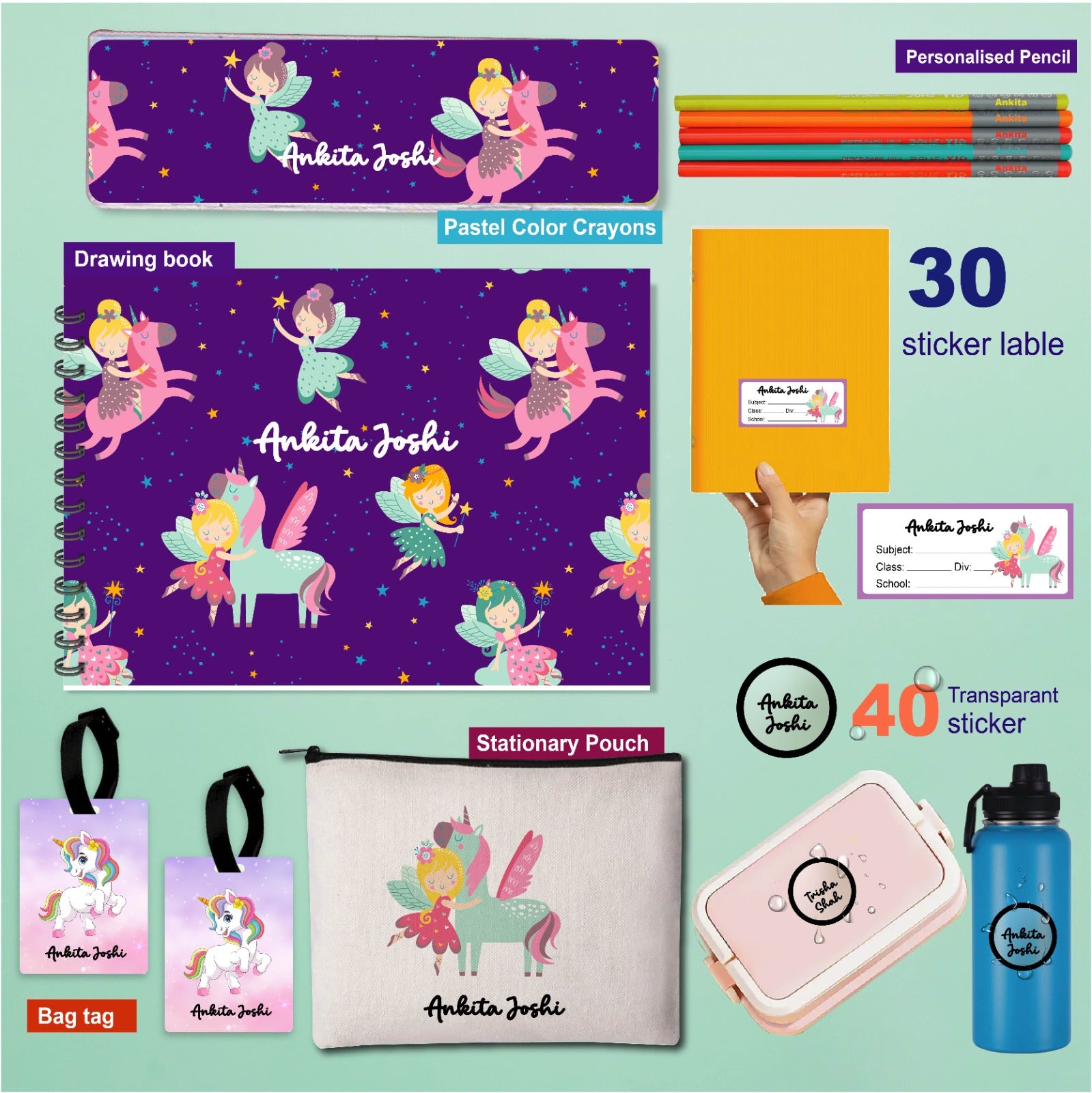 Personalised Back to School Essentials Combo for girls