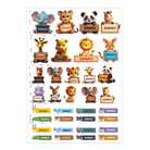 Animals theme Sticker Labels - Pack of 31 BACK TO SCHOOL PRETTY UR PARTY
