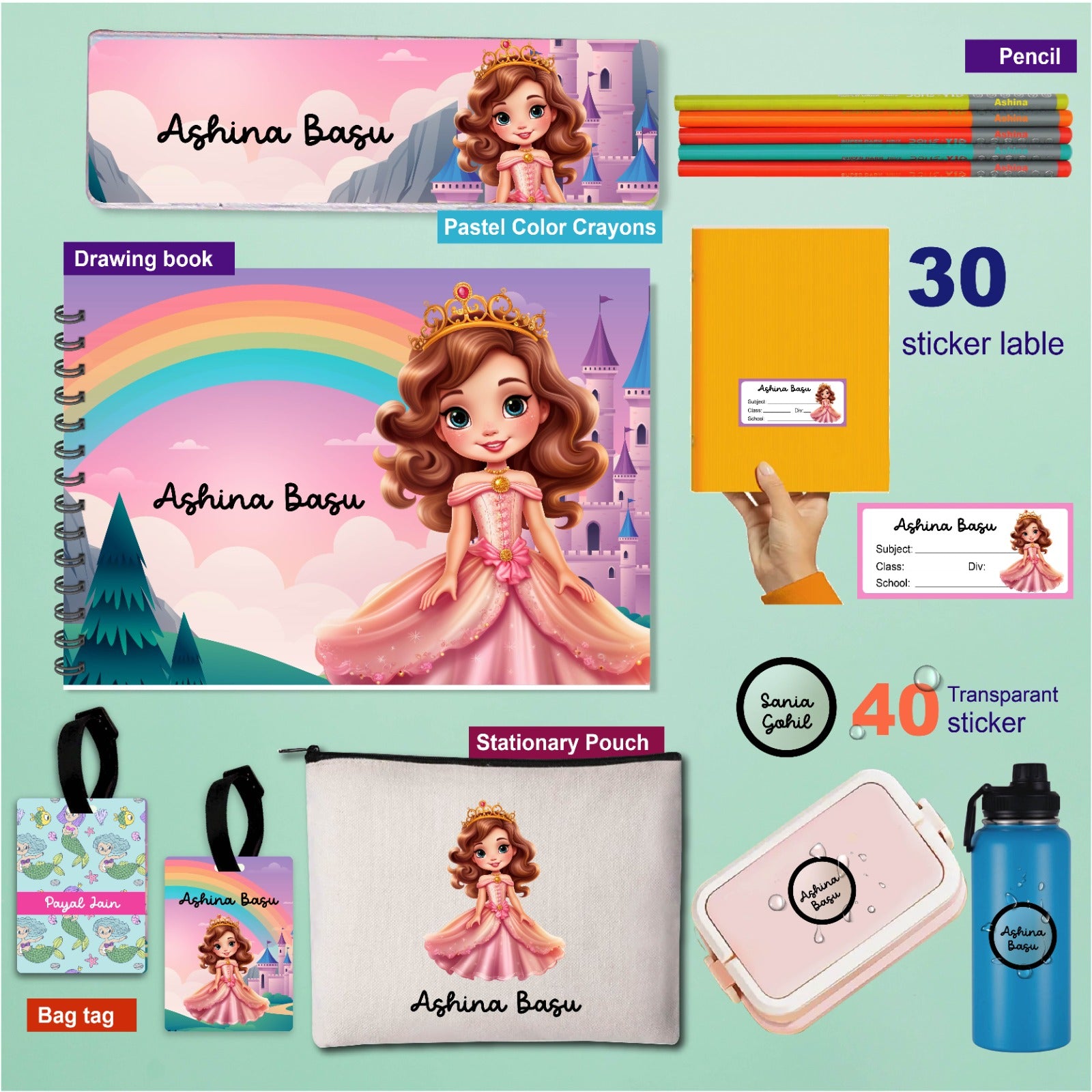 Personalised Back to School Essentials Combo for girls