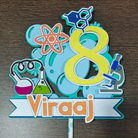 Science theme Cake Topper HANDCRAFTED Pretty UR Party