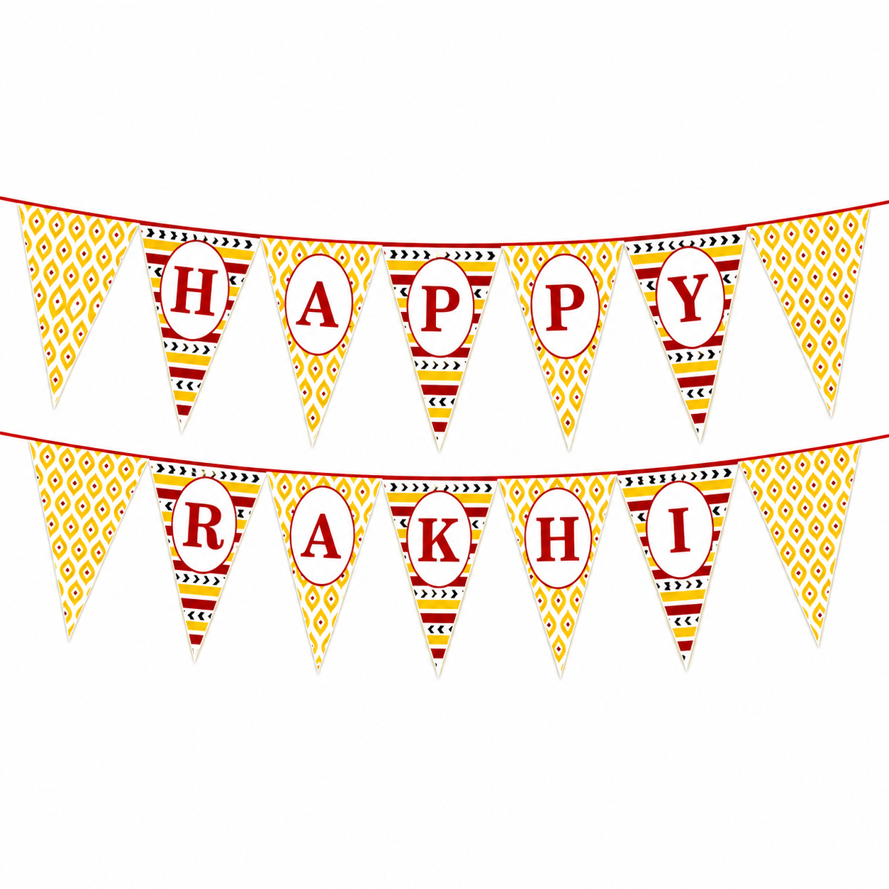 Red and Yellow Pattern Rakhi Theme Bunting