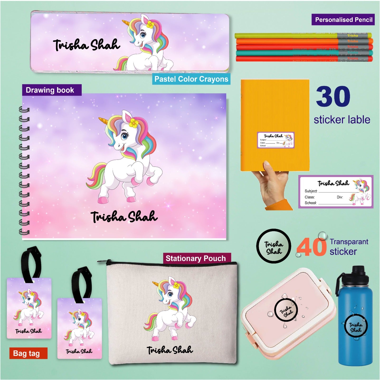 Personalised Back to School Essentials Combo for girls