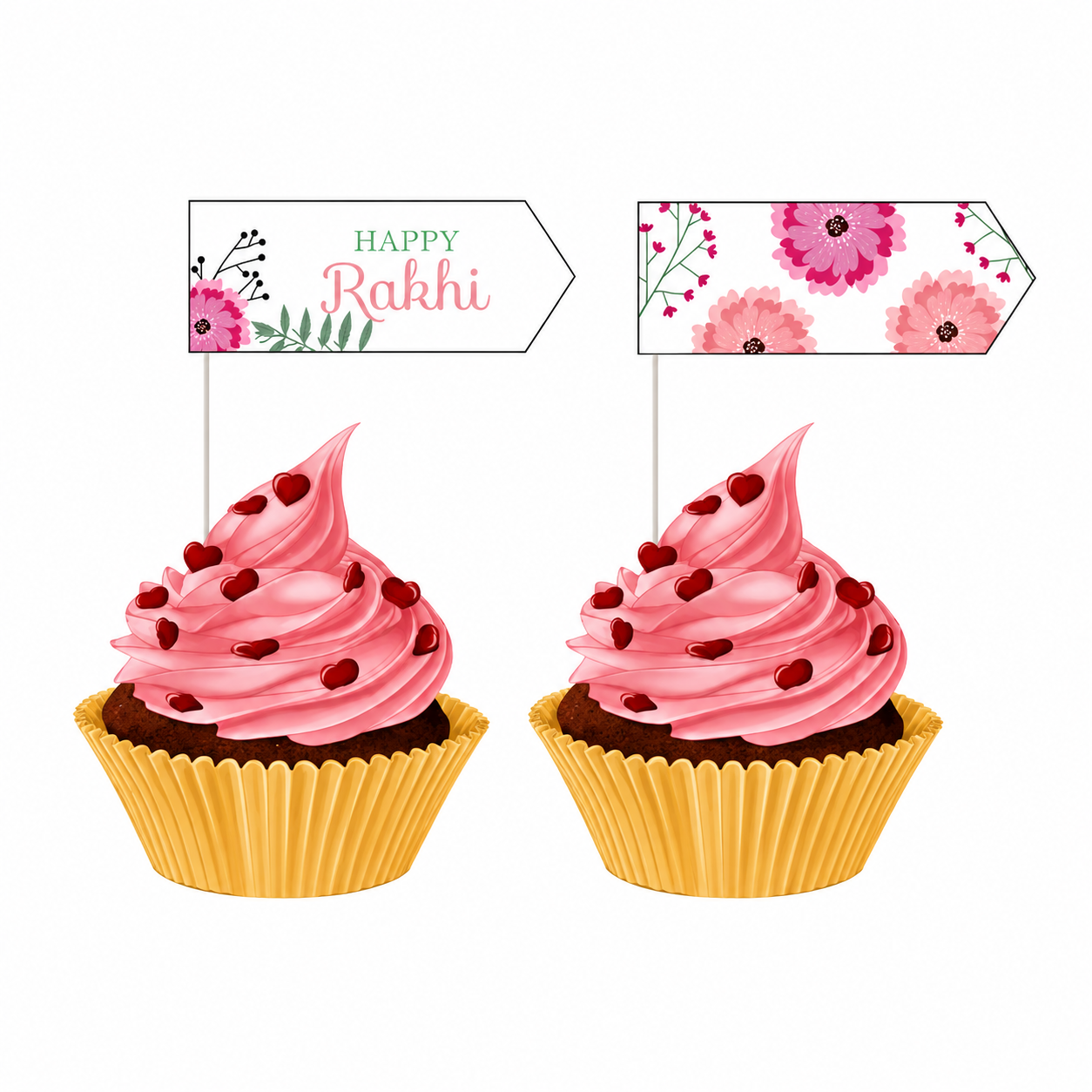 Pink Floral Rakhi Picks