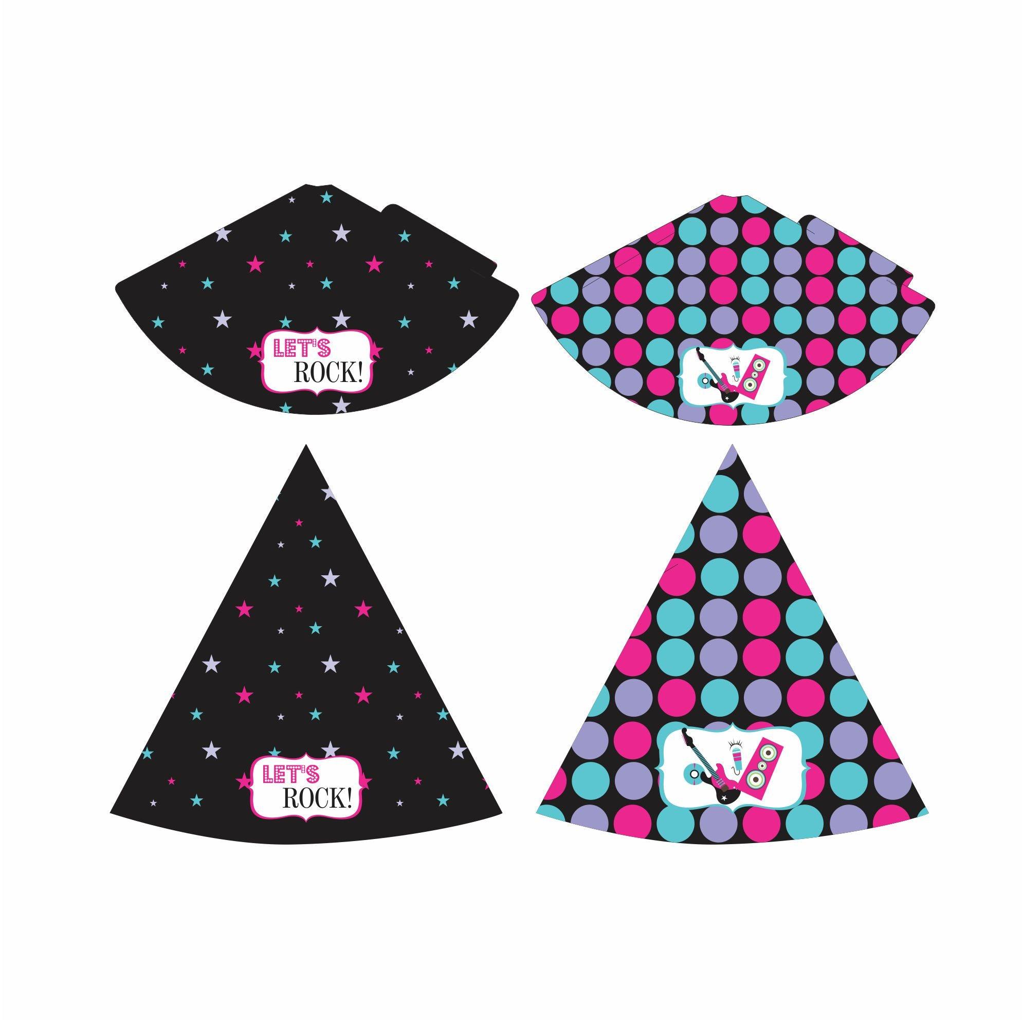 Girly Rockstar Theme Hats - Pack of 10 THEME PARTIES Pretty UR Party   