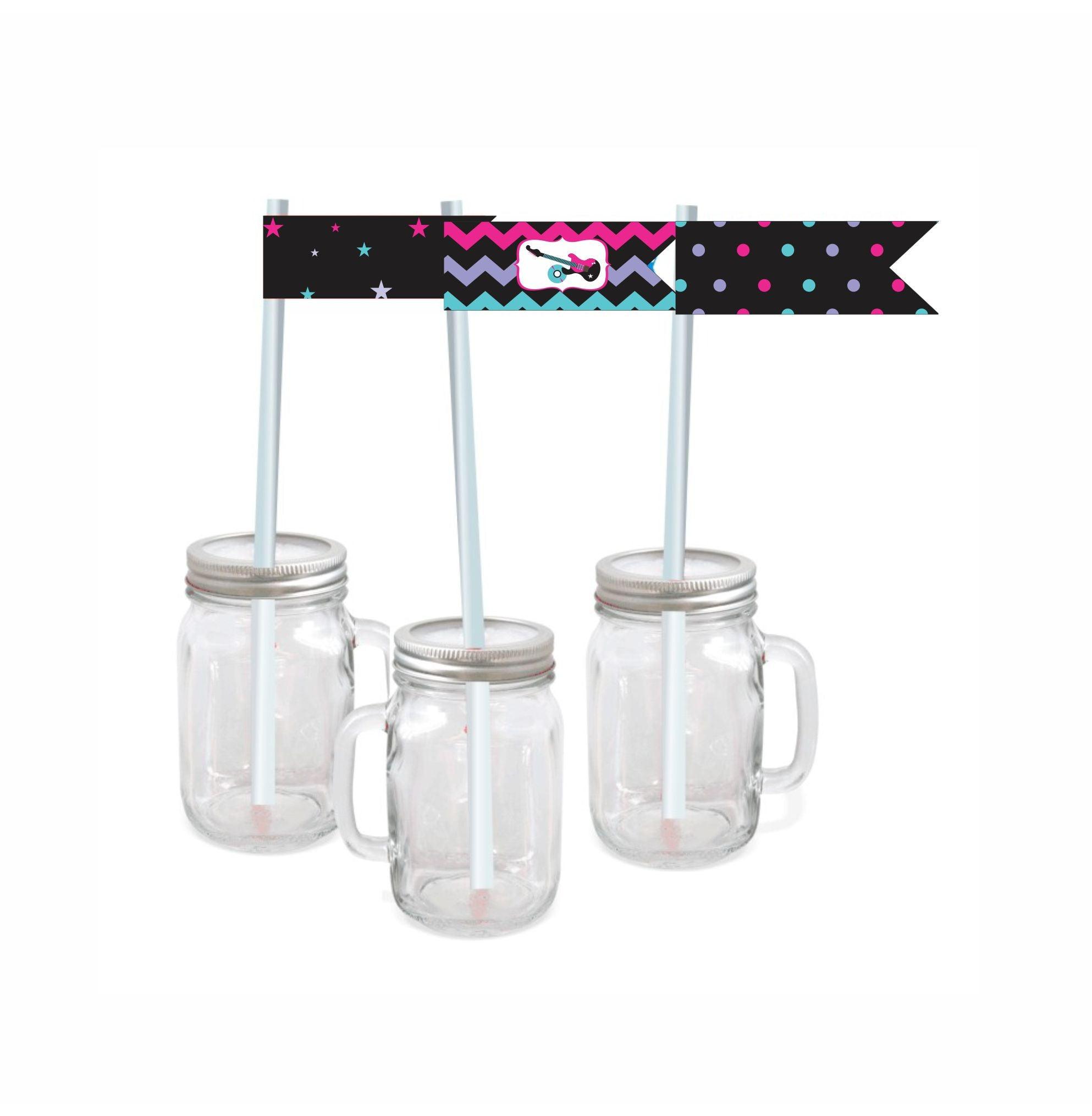 Girly Rockstar Theme Drink Straws THEME PARTIES Pretty UR Party   