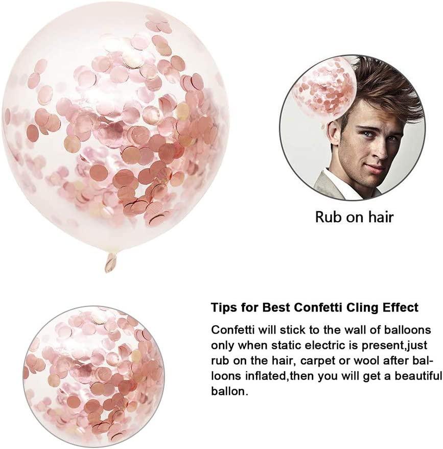 Rose Gold Confetti Balloons - Pack of 5 ALL PARTY SUPPLIES Pretty UR Party   