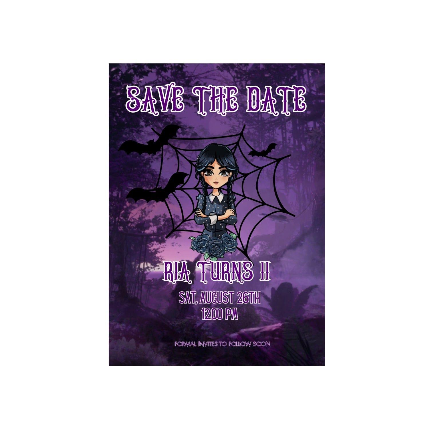 Wednesday theme Save the date E-Cards INVITATIONS Pretty UR Party   