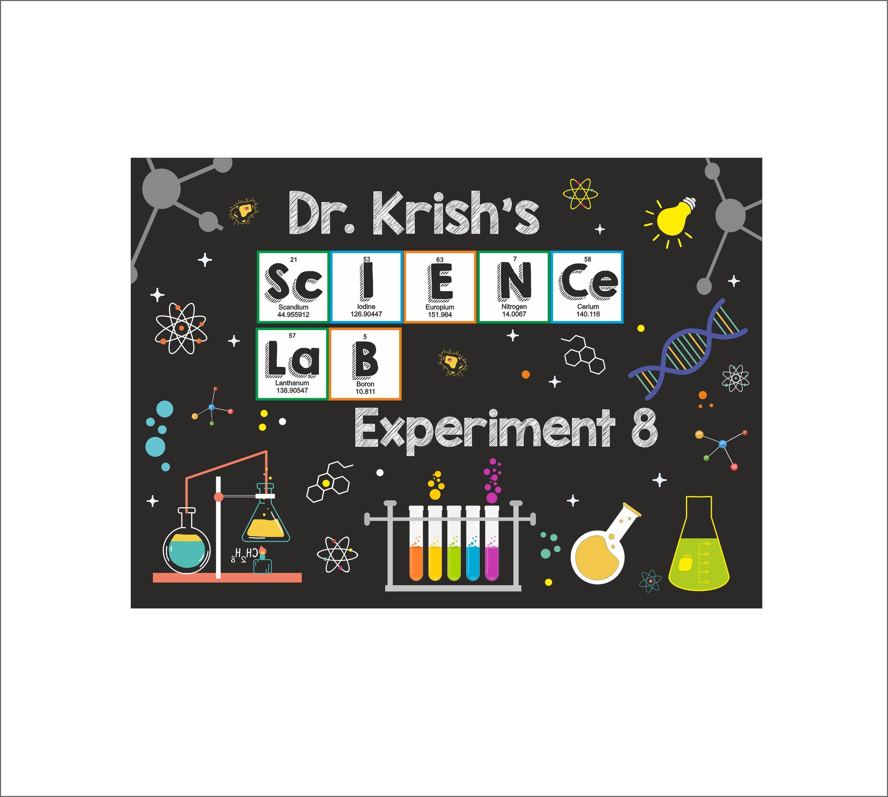 Science Theme Backdrop PERSONALISED Pretty UR Party   