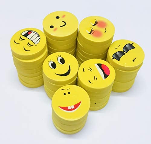 Mini Smiley Erasers - Pack of 4 ALL PARTY SUPPLIES PRETTY UR PARTY