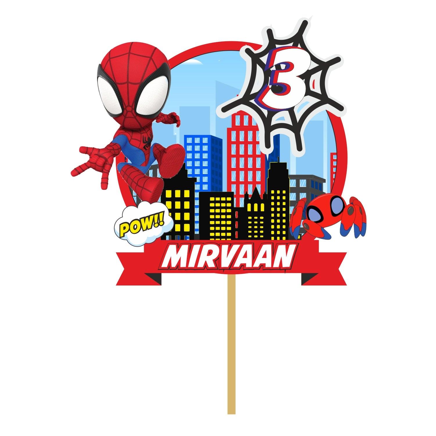 Personalised Spidey and his Amazing Friends Cake Topper PRETTY UR PARTY