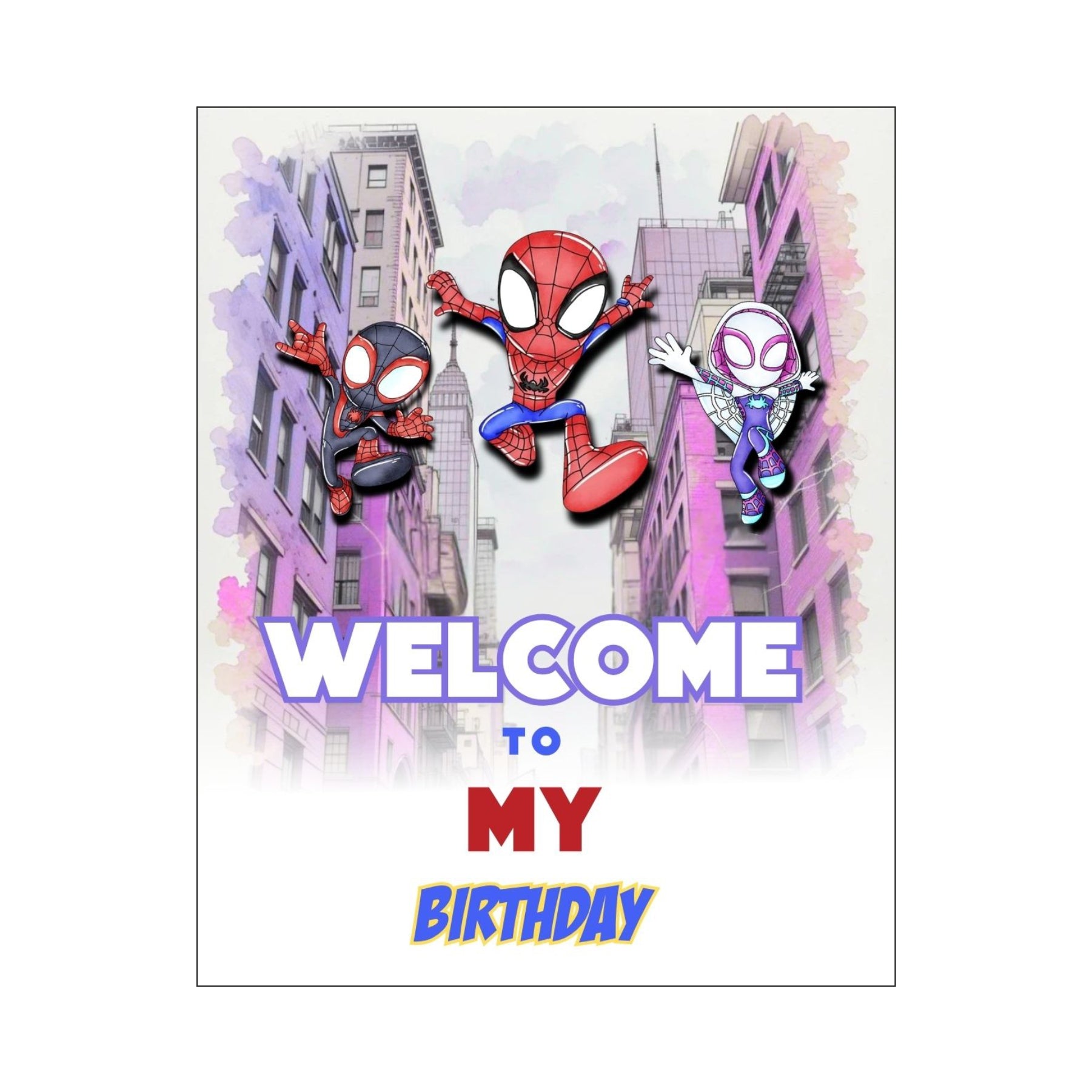 Spidey & Friends theme Welcome Poster / Board