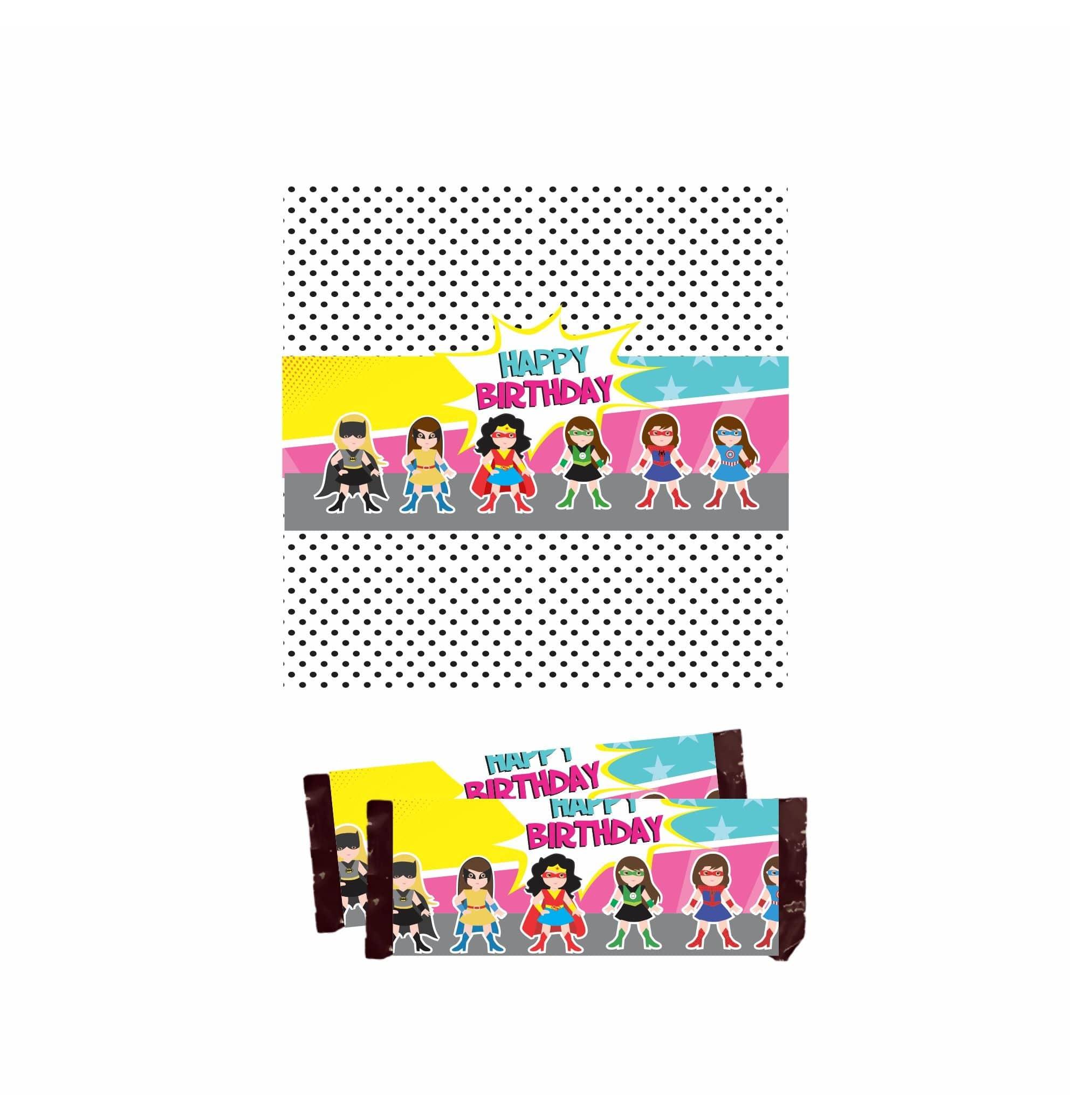 Supergirl Theme Chocolate Wrappers THEME PARTIES Pretty UR Party   