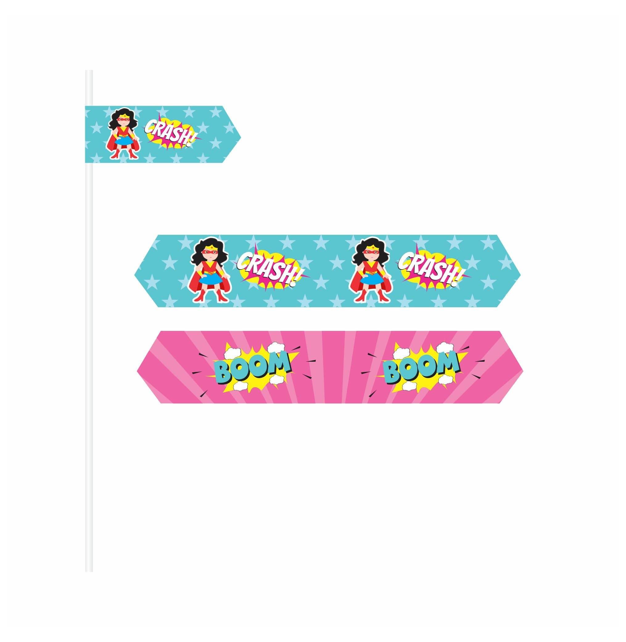 Supergirl Theme Drink Straws THEME PARTIES Pretty UR Party   