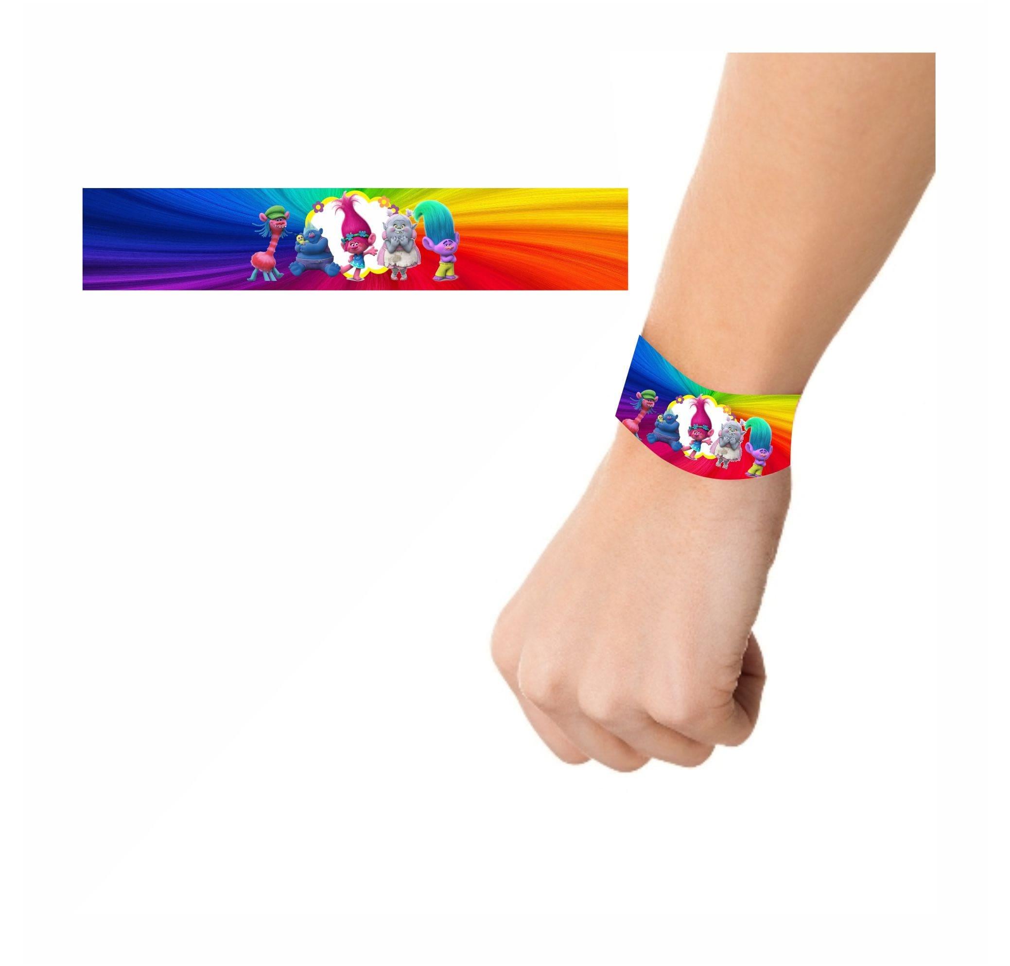 Trolls Theme Wrist Bands - Pack of 10 THEME PARTIES Pretty UR Party   
