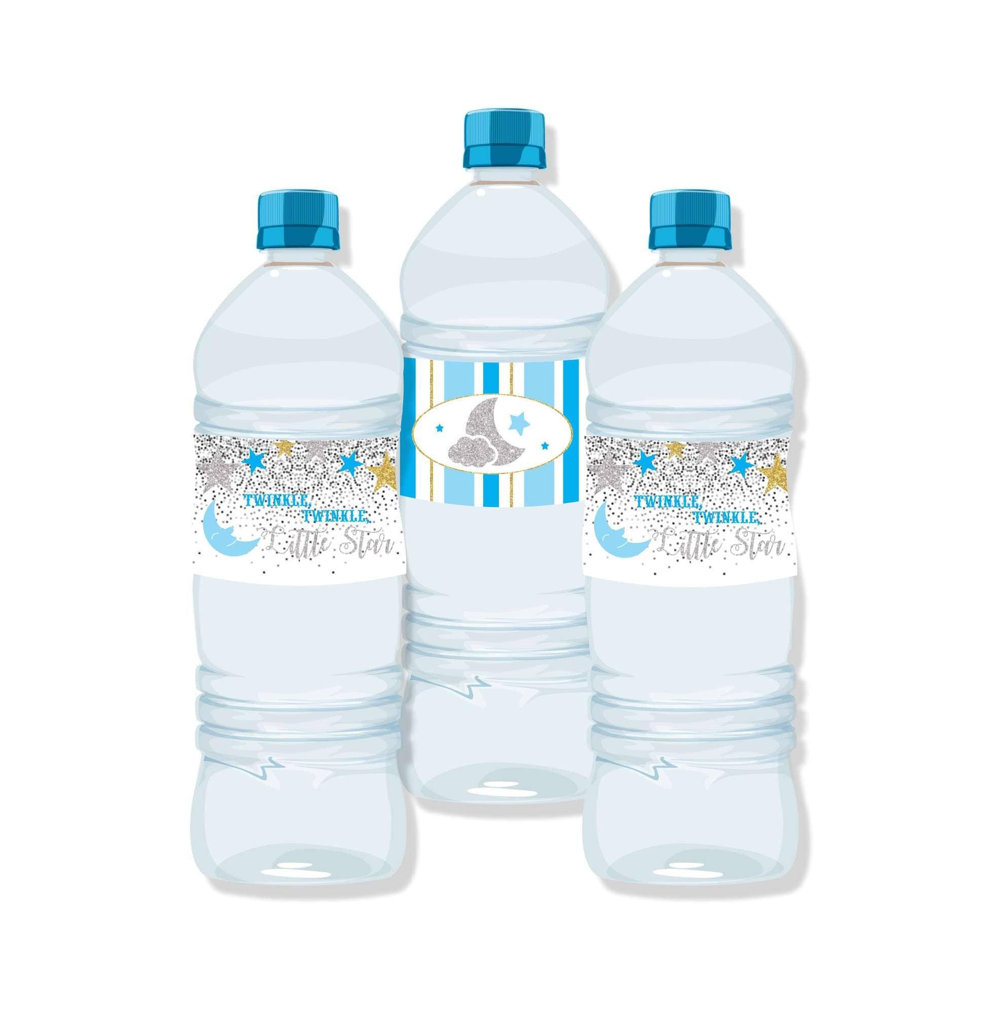 Twinkle Twinkle Little Star Boy Water Bottle Labels THEME PARTIES Pretty UR Party   