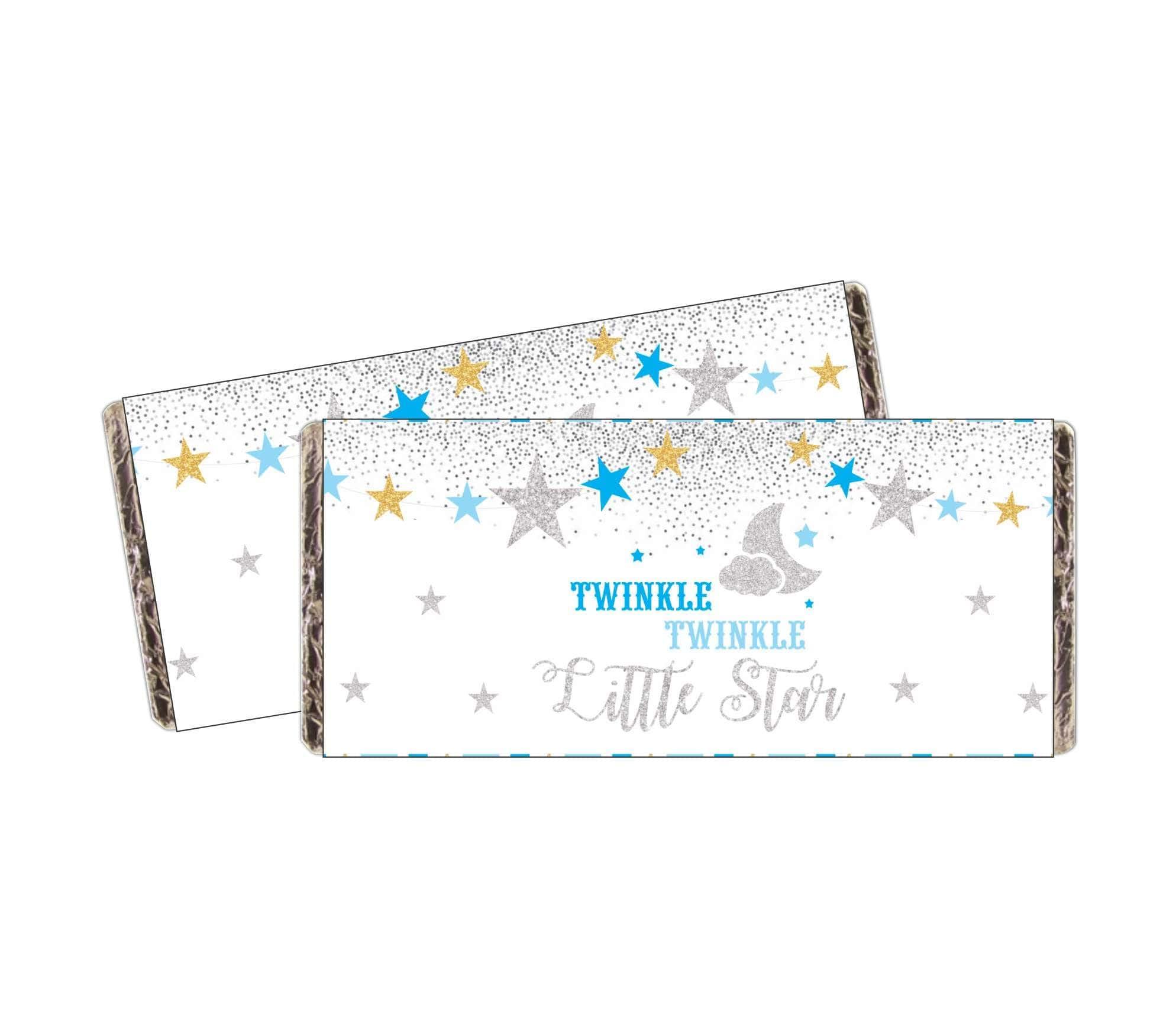 Twinkle Twinkle Little Star Boy Chocolate Wrappers THEME PARTIES Pretty UR Party   