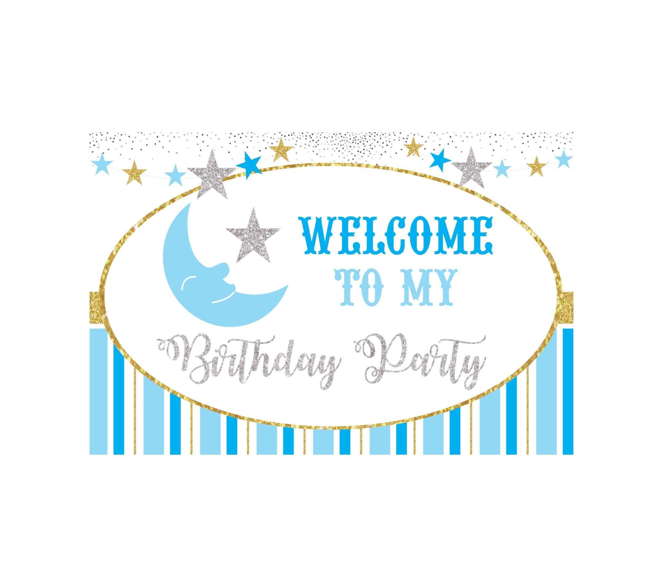 Twinkle Twinkle Little Star Boy Entrance Banner / Door Sign THEME PARTIES Pretty UR Party   