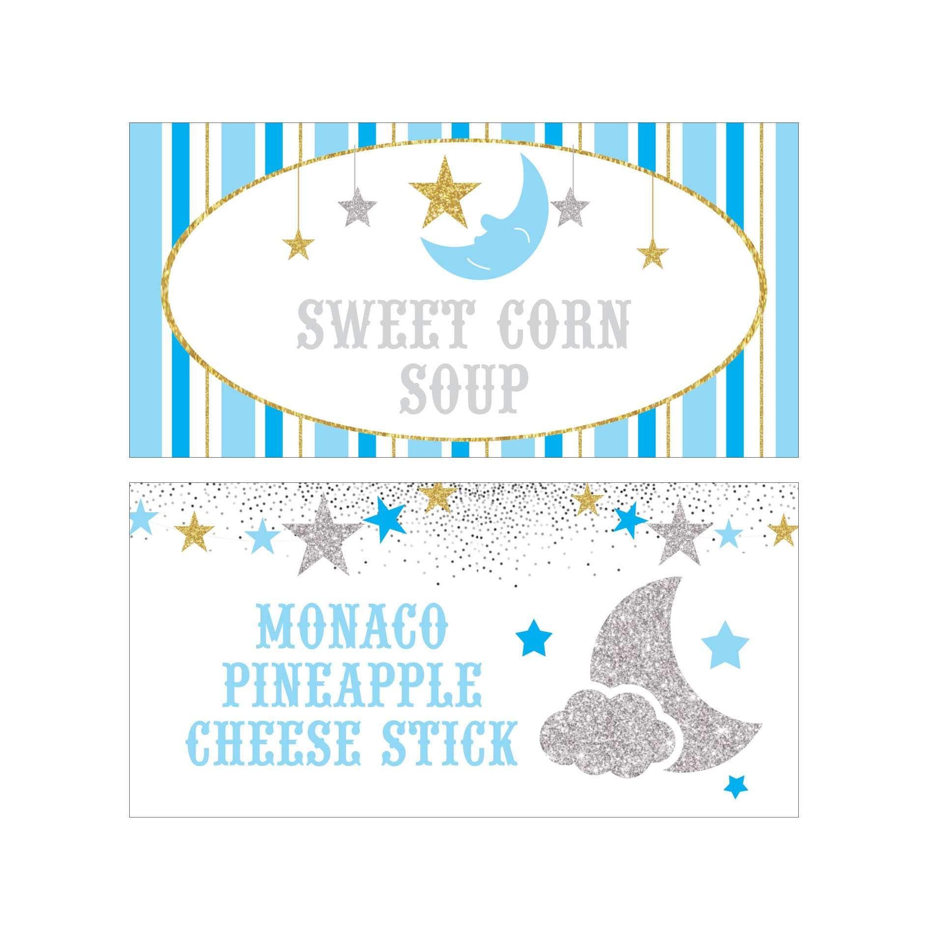 Twinkle Twinkle Little Star Boy Food Labels / Buffet Table Cards THEME PARTIES Pretty UR Party   