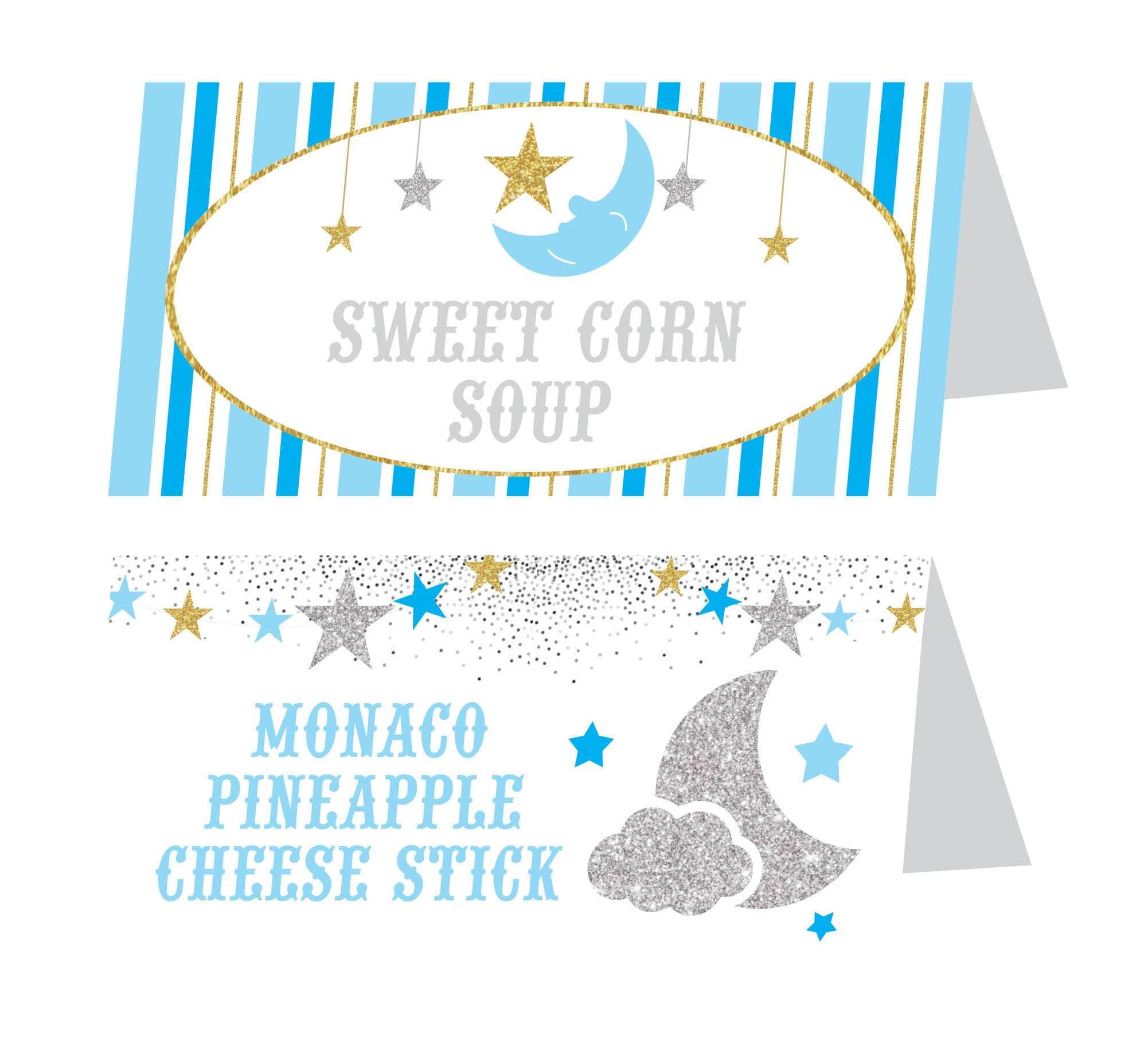 Twinkle Twinkle Little Star Boy Food Labels / Buffet Table Cards THEME PARTIES Pretty UR Party   