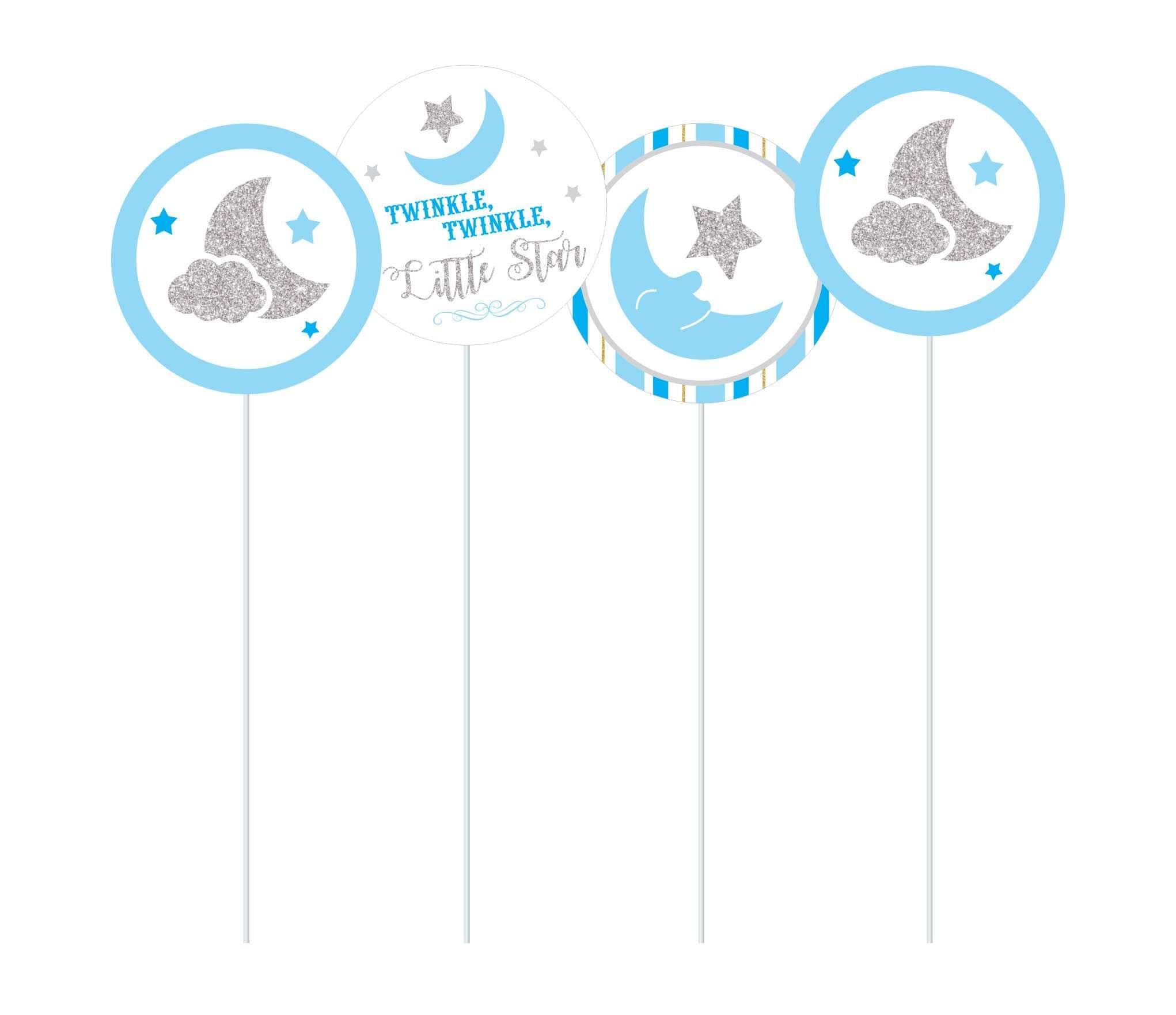 Twinkle Twinkle Little Star Boy Cupcake Toppers THEME PARTIES Pretty UR Party   