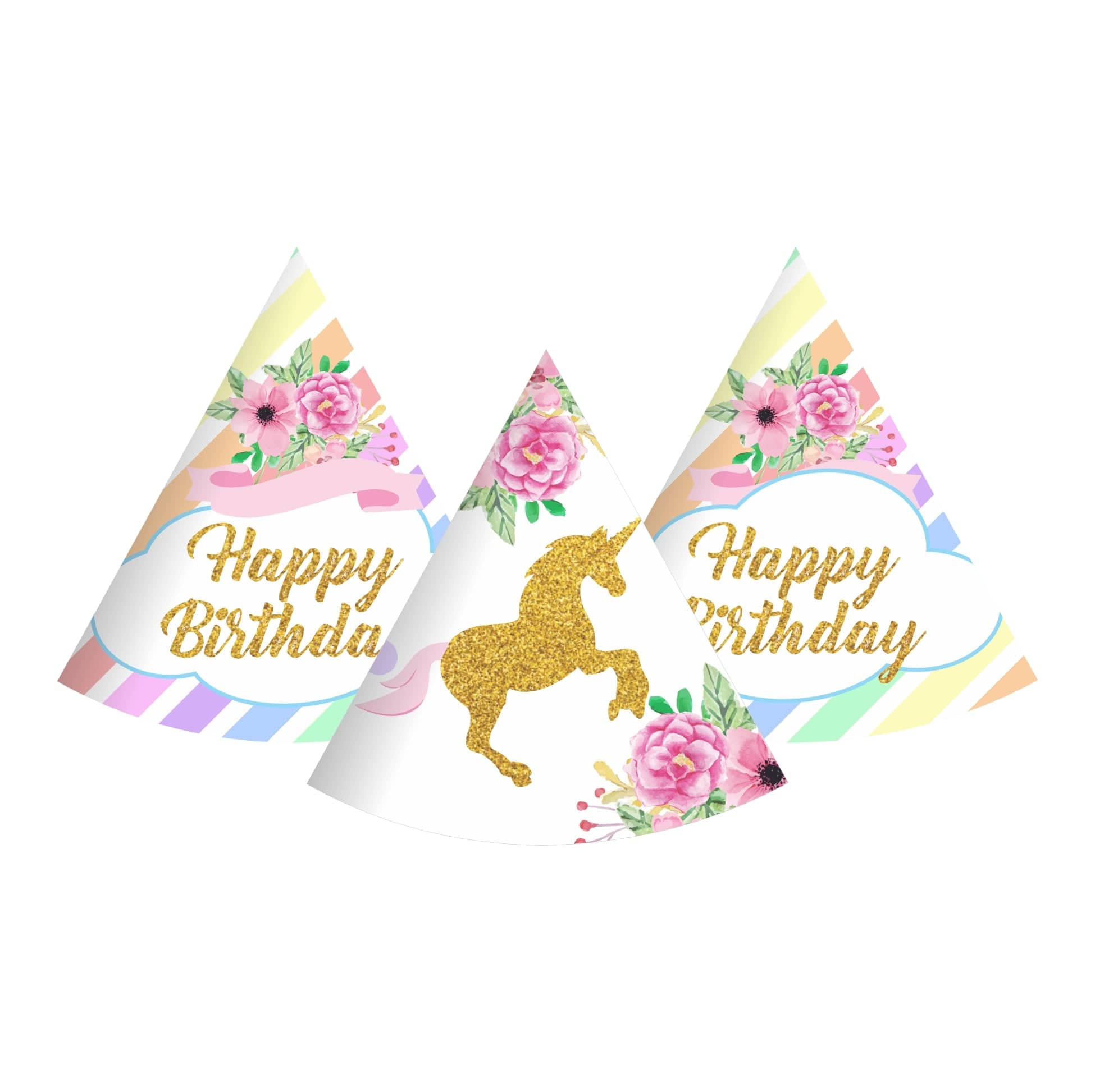 Unicorn Theme Hats - Pack of 10 THEME PARTIES Pretty UR Party   