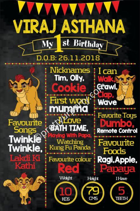 Lion King Theme Chalkboard Poster PERSONALISED Pretty UR Party   