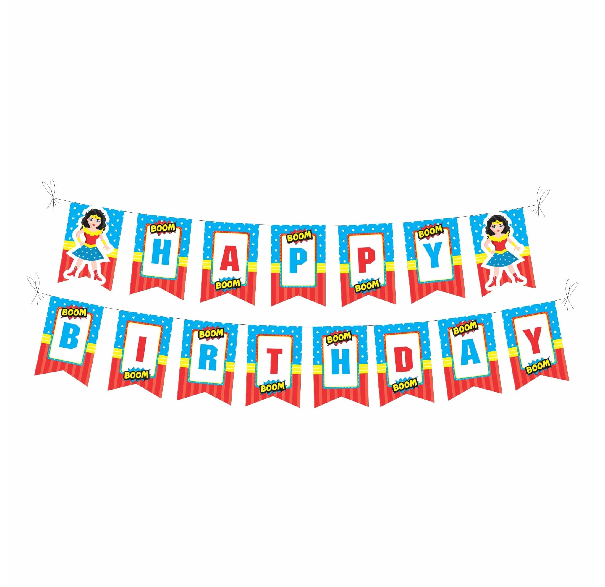 Wonder Woman Theme Bunting THEME PARTIES Pretty UR Party   