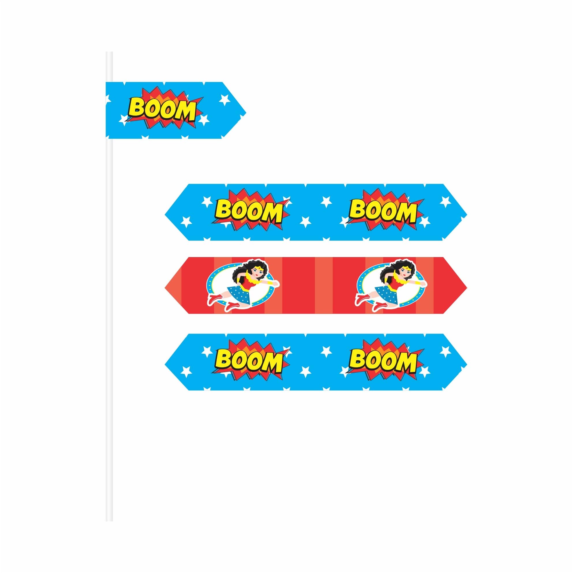 Wonder Woman Theme Drink Straws THEME PARTIES Pretty UR Party   
