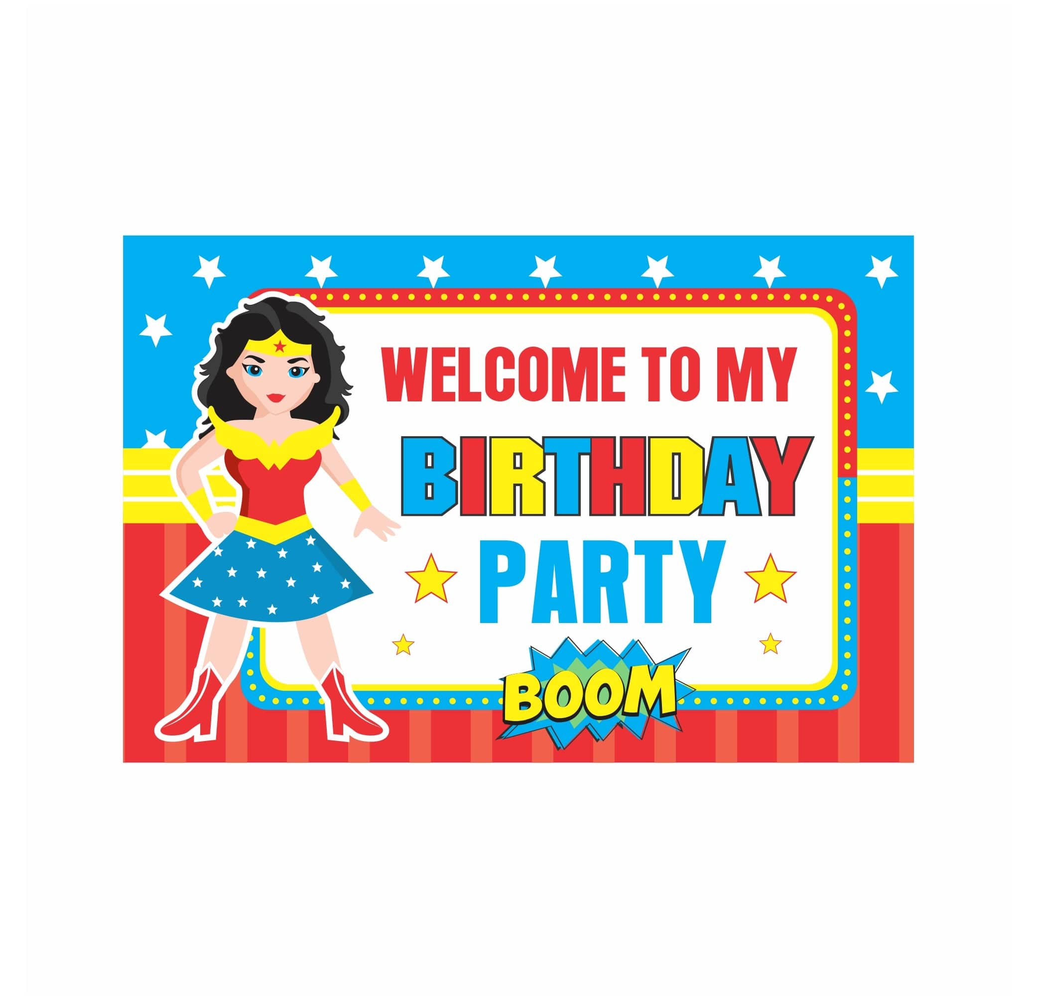 Wonder Woman Theme Entrance Banner / Door Sign THEME PARTIES Pretty UR Party   