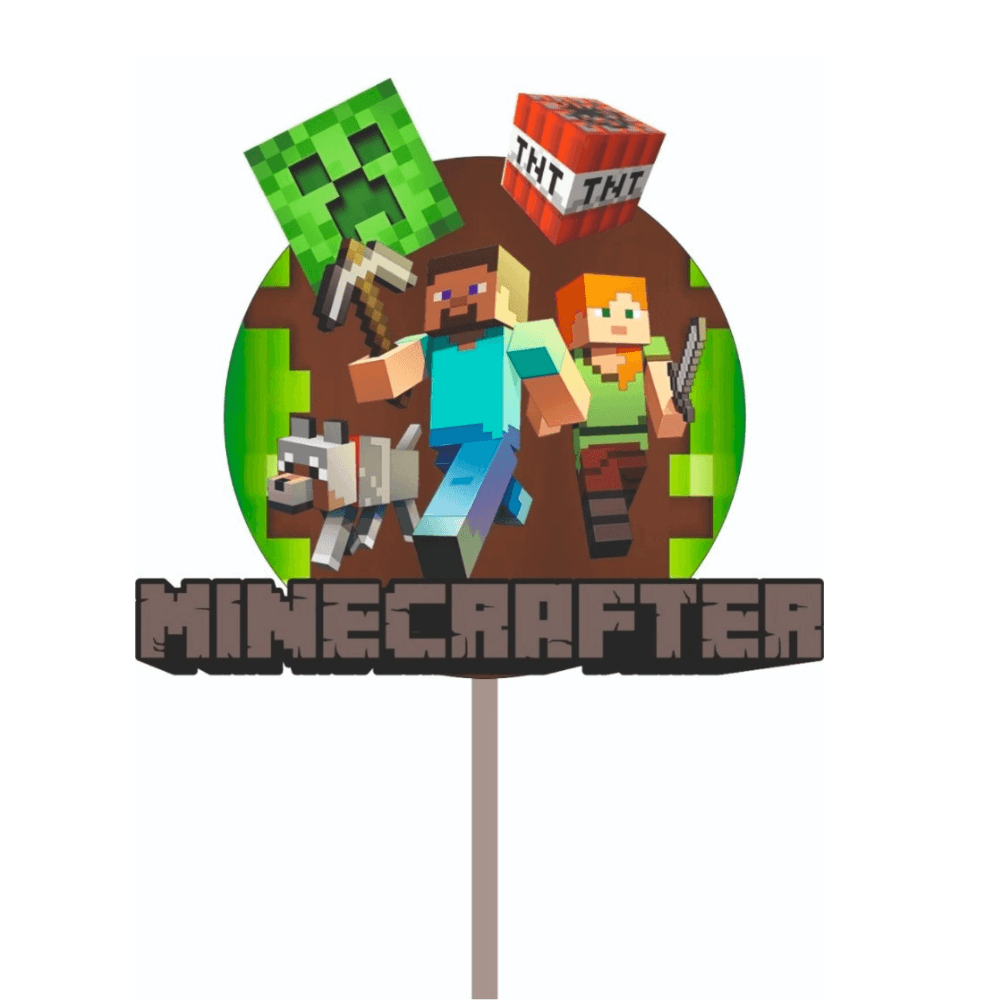 Minecraft Printed Cake Topper HANDCRAFTED Pretty UR Party