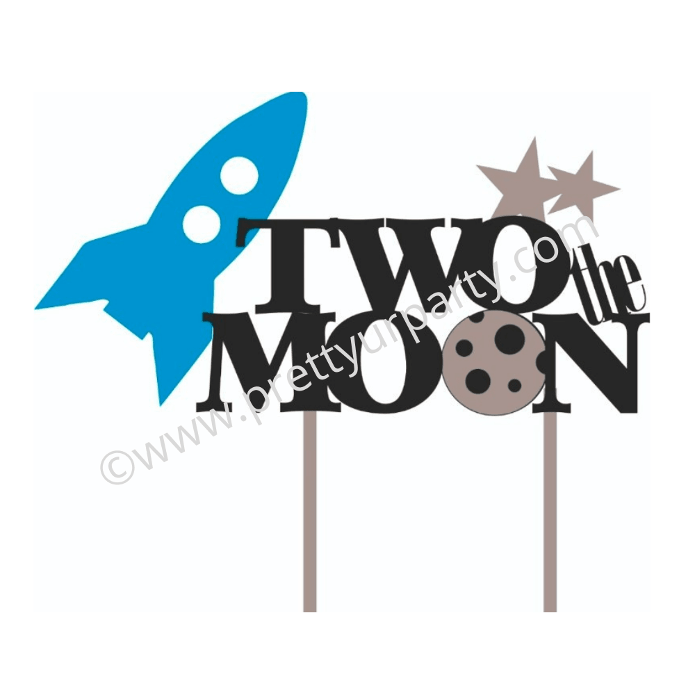 Two the Moon Cake Topper HANDCRAFTED Pretty UR Party   