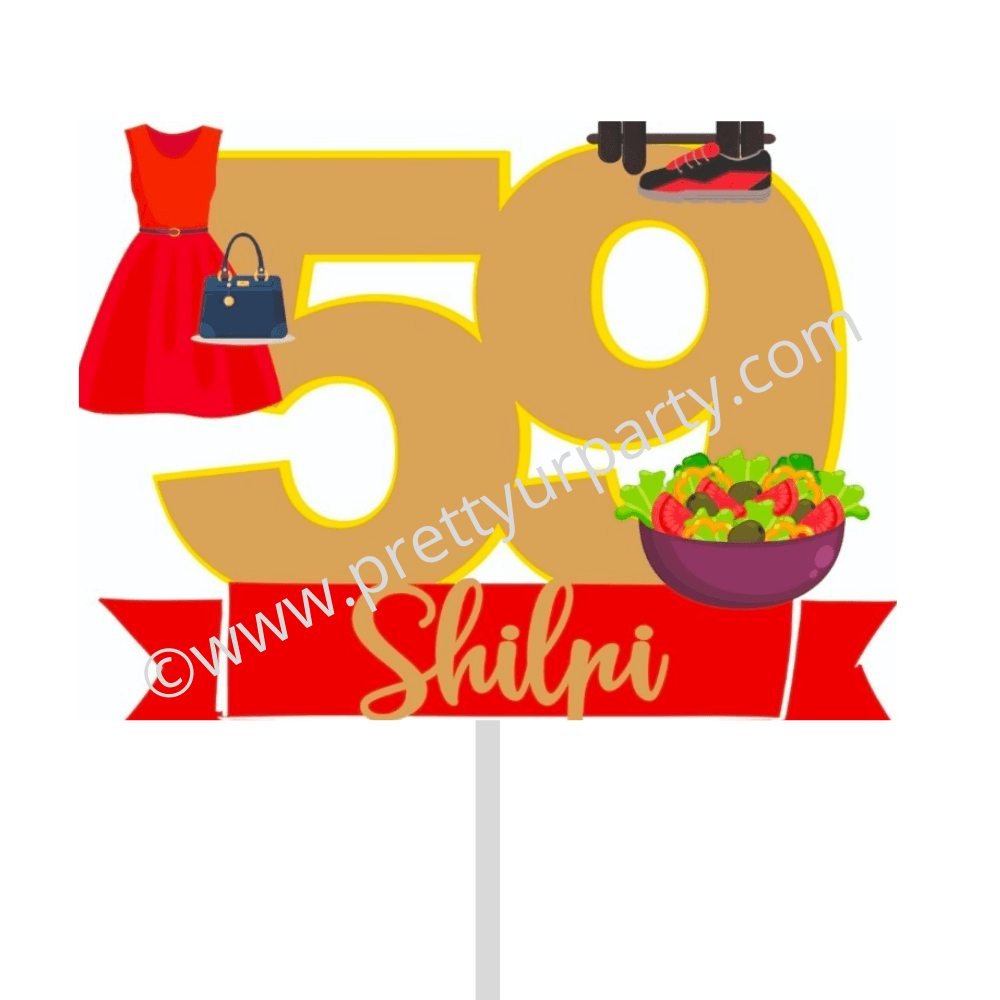 Fitness and Fashion Cake Topper HANDCRAFTED Pretty UR Party   