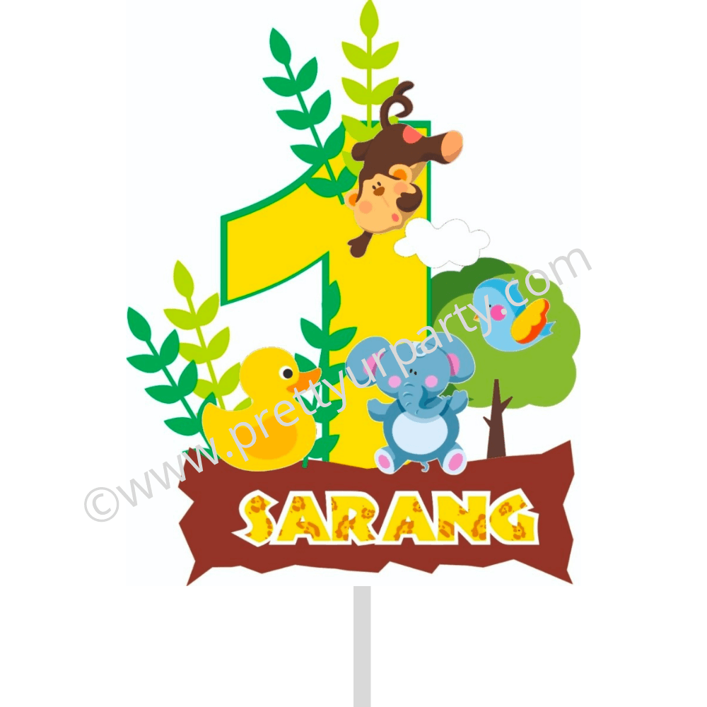 Jungle Cake Topper HANDCRAFTED Pretty UR Party   