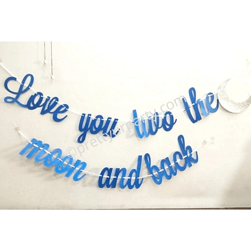 Love You Two the Moon and Back Bunting DECORATIONS Pretty UR Party   