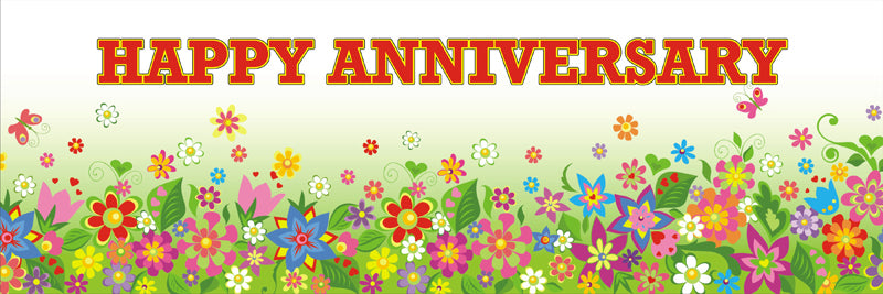 Happy Anniversary Banner ALL PARTY SUPPLIES Pretty UR Party   