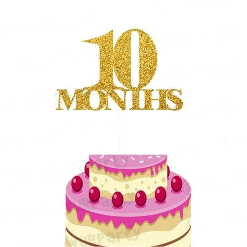 Month Topper 10 Months Cake Topper – PRETTY UR PARTY