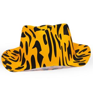 Orange Zebra Print Hat ACCESSORIES Pretty UR Party   