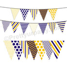 Blue and Yellow Pattern Bunting BABY SHOWER Pretty UR Party Default Title  