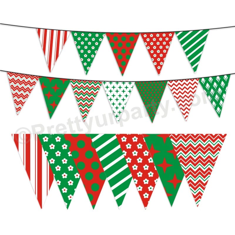 Red and Green Pattern Bunting BABY SHOWER Pretty UR Party Default Title  