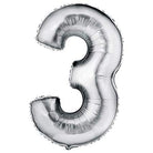 3 Number Foil Balloon ALL PARTY SUPPLIES Pretty UR Party 16 inch Silver 