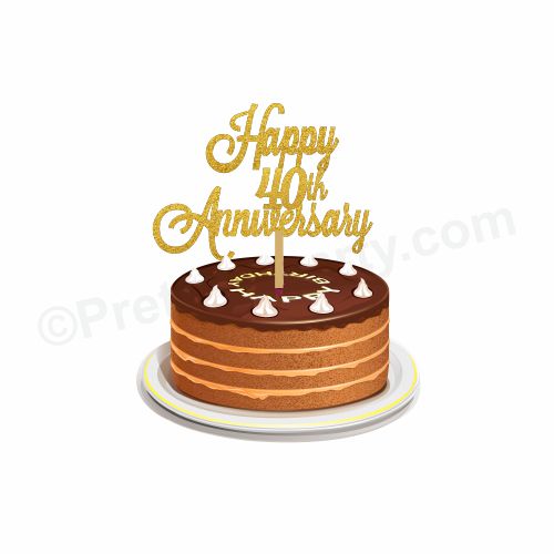 Party Decorz Cheers To 40 Years Cake Topper | 40th Birthday Cake Topper | 40th  Anniversary Cake Topper | 5 Inch,1pcs Golden Acrylic Birthday Cake  Topper/Cupcake Topper : Amazon.in: Toys & Games