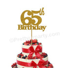 65th Birthday Cake Topper HANDCRAFTED Pretty UR Party Card Stock Glitter Paper  