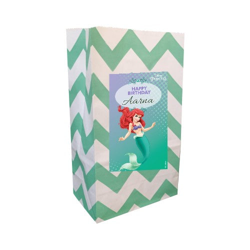 Ariel the Mermaid Popcorn Bag - Pack of 10 ACCESSORIES Pretty UR Party With Name  