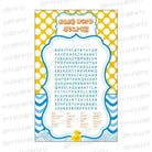 Rubber duck Baby Word Search Game BABY SHOWER Pretty UR Party   