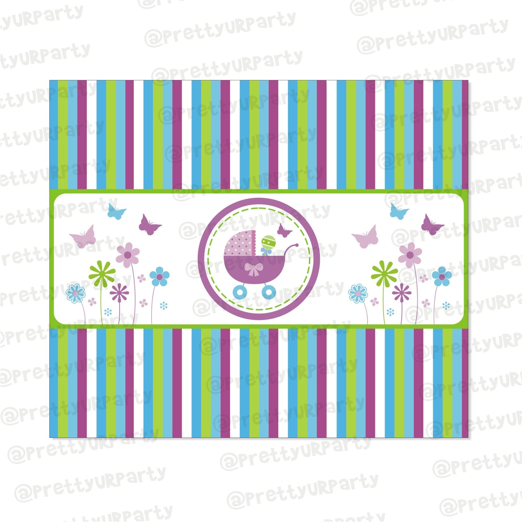 Purple and Green baby shower Chocolate Wrappers BABY SHOWER Pretty UR Party Default Title  